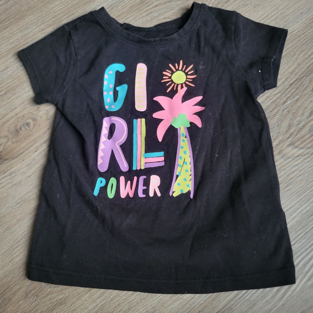 Garanimals Girls Graphic Tee 18M Black Cotton Blend Girl Power‎ Casual